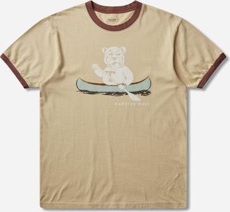 KAPITAL Men s 20/-Jersey Ringer T-Shirt (T Tiger) Beige