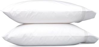 Matouk Bel Tempo Set of 2 520 Thread Count Cotton Perccale Pillowcases in Silver at Nordstrom, Size Standard
