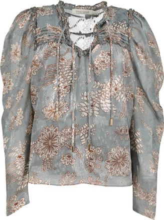 Bishop + Young Womens Sydney Blouse In Jade Floral