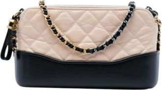 Chanel Pre-owned Vintage Crossbody Bag - Dames - Vintage Schoudertas - Beige - ONE Size - Leer - Vintage