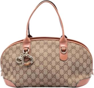 Gucci Pre-owned Satchel - Dames - Vintage Handtas - Beige - ONE Size - Leer - Vintage
