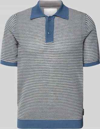 Marc O'Polo Regular Fit Poloshirt aus Baumwoll-Leinen-Mix in Blau, Gr&ouml;&szlig;e XXL