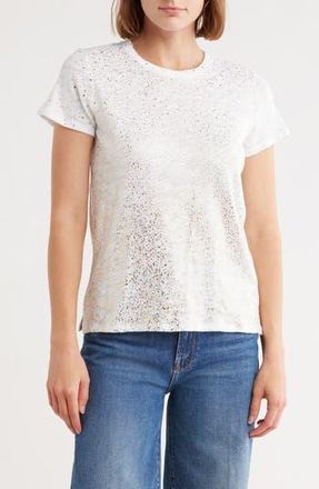 ATM Anthony Thomas Melillo Metallic Slub Cotton Jersey T-Shirt in White /Gold at Nordstrom Rack, Size X-Small