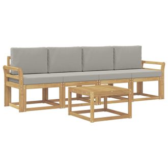 vidaXL Conjunto De Sof&aacute;s De Exterior 5 Pcs Blanco Y Gris Claro Vidaxl