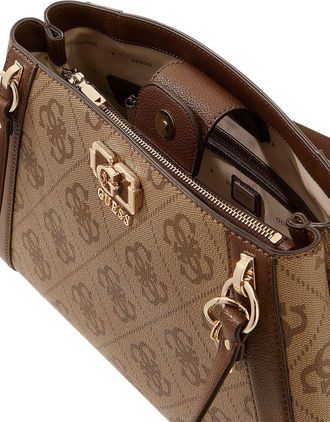 Guess Womens Shoulder Bag Latte Logo-Brown Polyurethane - Shoulder-Bags Logo/brown