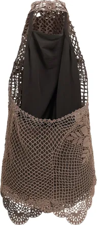 Magda Butrym Crochet Lace High-Neck Tunic - Brown