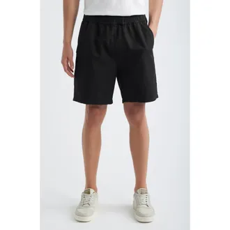 AllSaints Folgate Cotton & Linen Twill Shorts in Shaded Black at Nordstrom, Size Xx-Large