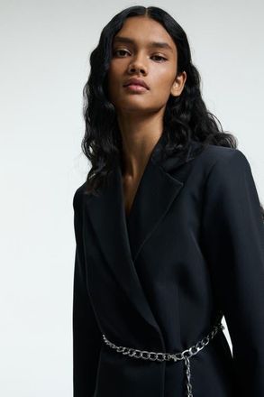 H&M Belted Blazer in Black at Nordstrom, Size Xx-Small