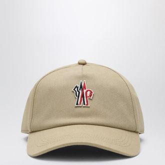 Moncler Beige baseball cap with logo patch