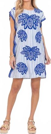 THML Clothing Capri Embroidered Mini Dress In Blue