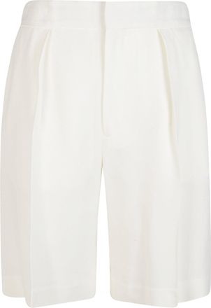 Victoria Beckham Tailored White Viscose Minimalist Shorts