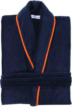 Brooks Brothers Contrast Frame Cotton Robe in Navy at Nordstrom Rack