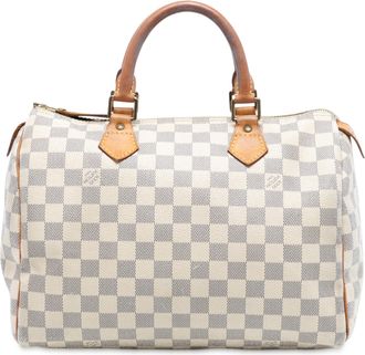 Louis Vuitton Pre-owned Womens Damier Azur Speedy 30 - Light Grey Textile - One Size