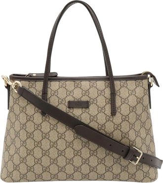 Gucci Beige Gg Supreme Canvas Tote (Authentic Pre-Loved)