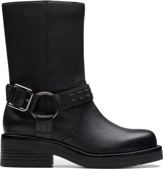 Clarks Womens Rebelle Up Boot, Color Black Leather, Size: 7.5 UK