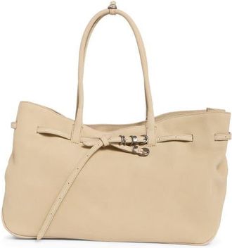 Margesherwood Grandma Large Buckle Suede Shoulder Bag in Beige Nubuck at Nordstrom