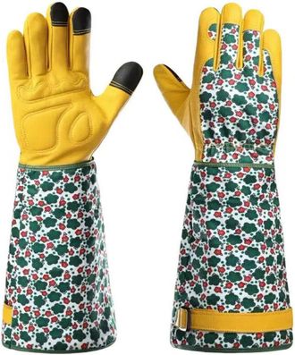 OEM Guantes Largos De Jardiner&iacute;a Para Mujer: Protegen De Las Espinas Y Los Antebrazos Al Podar Rosales. Guantes Largos De Jardiner&iacute;a De Cuero Transpirable