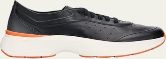 Santoni Mens Bounce Lambskin Runner Sneakers