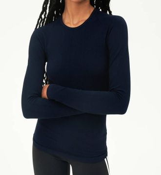 SPLITS59 Loren Seamless Long Sleeve Tee In Indigo
