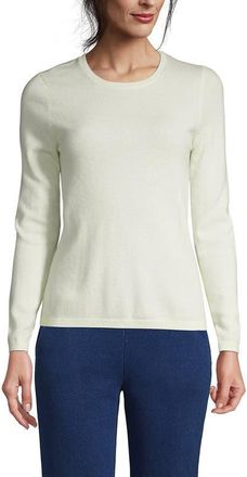 Lands End Tall Cashmere Crewneck Sweater in Fresh Ivory at Nordstrom, Size Medium