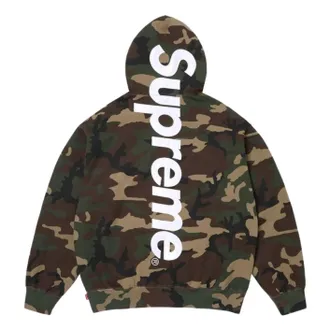 SUPREME SS26 Satin Appliqu&eacute; Hooded Sweatshirt Woodland Camo SUP-SS26-191-CAM