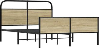 vidaXL Estructura de cama sin colchón 140x190 cm madera roble Sonoma Vidaxl