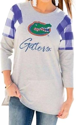 Gameday Couture University Of Florida Get In Check Tunic In Grey/purple