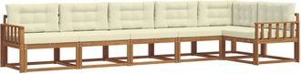 vidaXL Conjunto De Sof&aacute;s De Exterior 6 Uds. Natural Y Crema Vidaxl