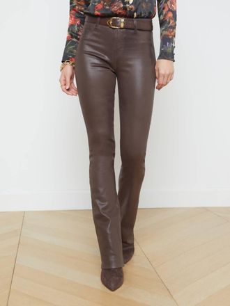 L'agence Ruth Straight Hem Jean In Espresso Coated