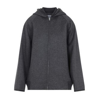 Bottega Veneta Zip-throughs, female, Gray, XS, Wool Blouson Double Face Jacket