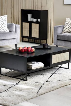 Julian Bowen Padstow Rattan Coffee Table in Black