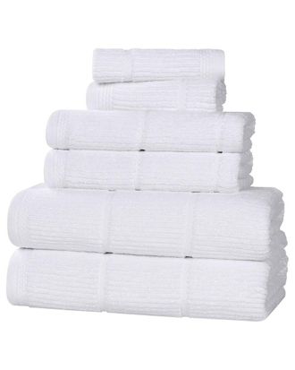 Superior Milo Smart Twist Cotton Medium Weight Solid Ribbed 6pc Towel Set