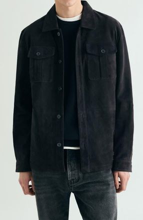 Scalpers Raglan Leather Polo Button Sweater in Navy at Nordstrom, Size X-Large