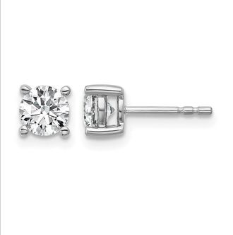 Diamond2Deal 14k Gold 1/5 ct Round Lab Grown Diamond Stud Earrings VS Clarity, D-E Color