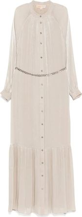 Michael Michael Kors Caftano in georgette con cintura - Toni neutri