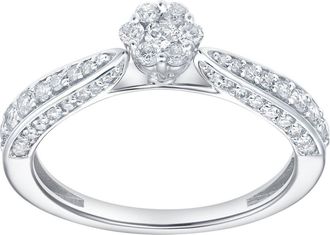 LuvMyJewelry Lyssara Embrace 0.60 Cts Natural Diamond 14K Gold Ring in 14K White Gold at Nordstrom, Size 7