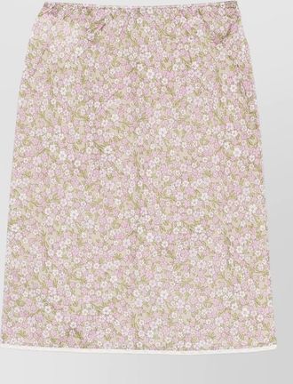 Prada nylon skirt knee length floral design