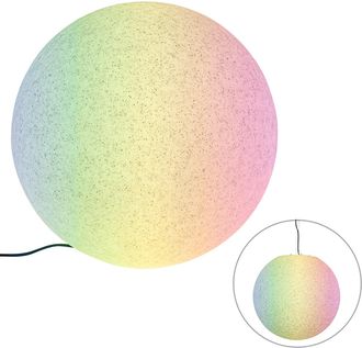 QAZQA Qazqa Moderno L&aacute;mpara Exterior Inteligente Gris 56 Cm Ip65 Con Led - Nura Pl&aacute;stico Esfera Adecuado Para Led Max. 1 X 8.5 Watt