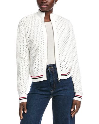 Hunter Cropped Openwork Bomber Jacket