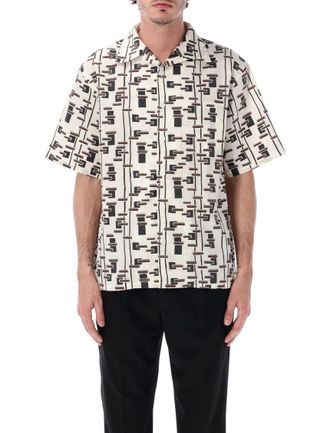 Prada Off White Boxy Graphic Shirt