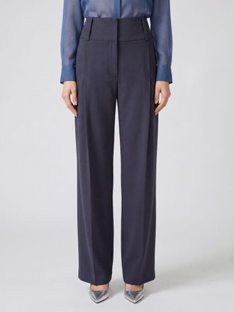 Sportmax High-Waisted Tailored Virgin Wool Palazzo Trousers