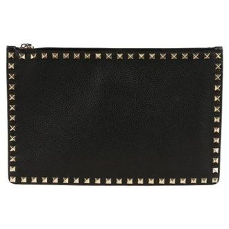 Valentino Pre-owned Clutches, female, Black, Size: ONE SIZE Pre-owned Rockstud Clutch
