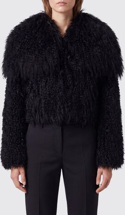 The Attico Short Faux Fur Coat with Shawl Collar