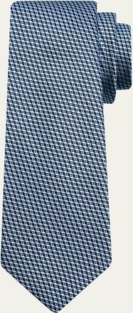 Kiton Mens Micro-Jacquard Silk 7-Fold Tie