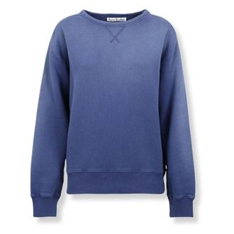 Acne Studios Felpa Con Logo Spray - female - Acne Studios - Sweatshirts - Blue - XS/S - Sweatshirts & Hoodies