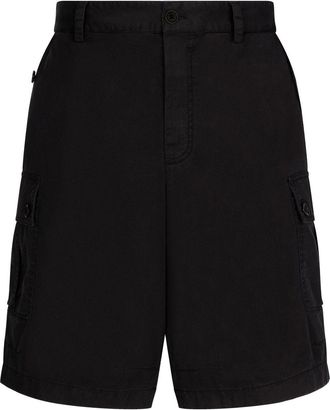 Dolce & Gabbana logo-plaque cargo shorts - men - Elastane/Cotton - 54 - Black