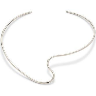 LADY GREY Cursive Collar Necklace in Silver at Nordstrom