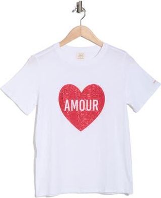 Cinq &agrave; Sept Amour Heart T-Shirt in White/Rose at Nordstrom Rack, Size X-Small