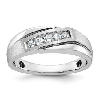 Diamond2Deal 14k White Gold Lab Grown Diamond Wedding Band Ring 1/4Ct Clarity- VS Color- G-H