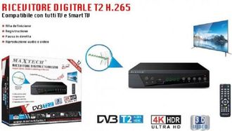 Trade Shop Trade Shop - Ricevitore Digitale Terrestre T2 H.265 Decoder Tv Smart Tv Dg-t003 Telecomando